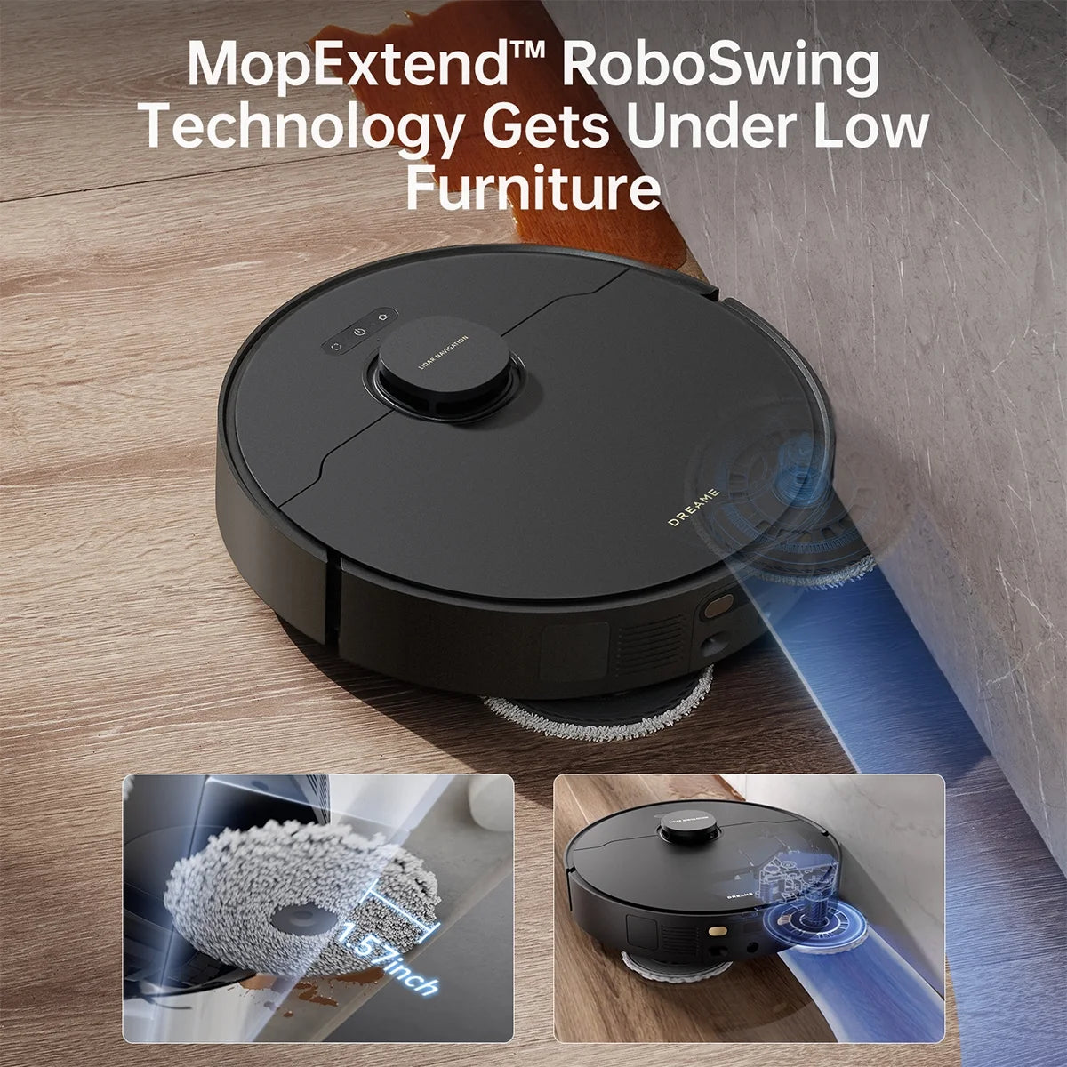 dreame L40 Ultra Robot Vacuum with Removable & Liftable Mop, Extendable & Liftable SideBrush, 11,000Pa Suction, 149a?? Mop & Washboard Self Cleaning, Auto-Empty, Auto Refill, Voice Control
