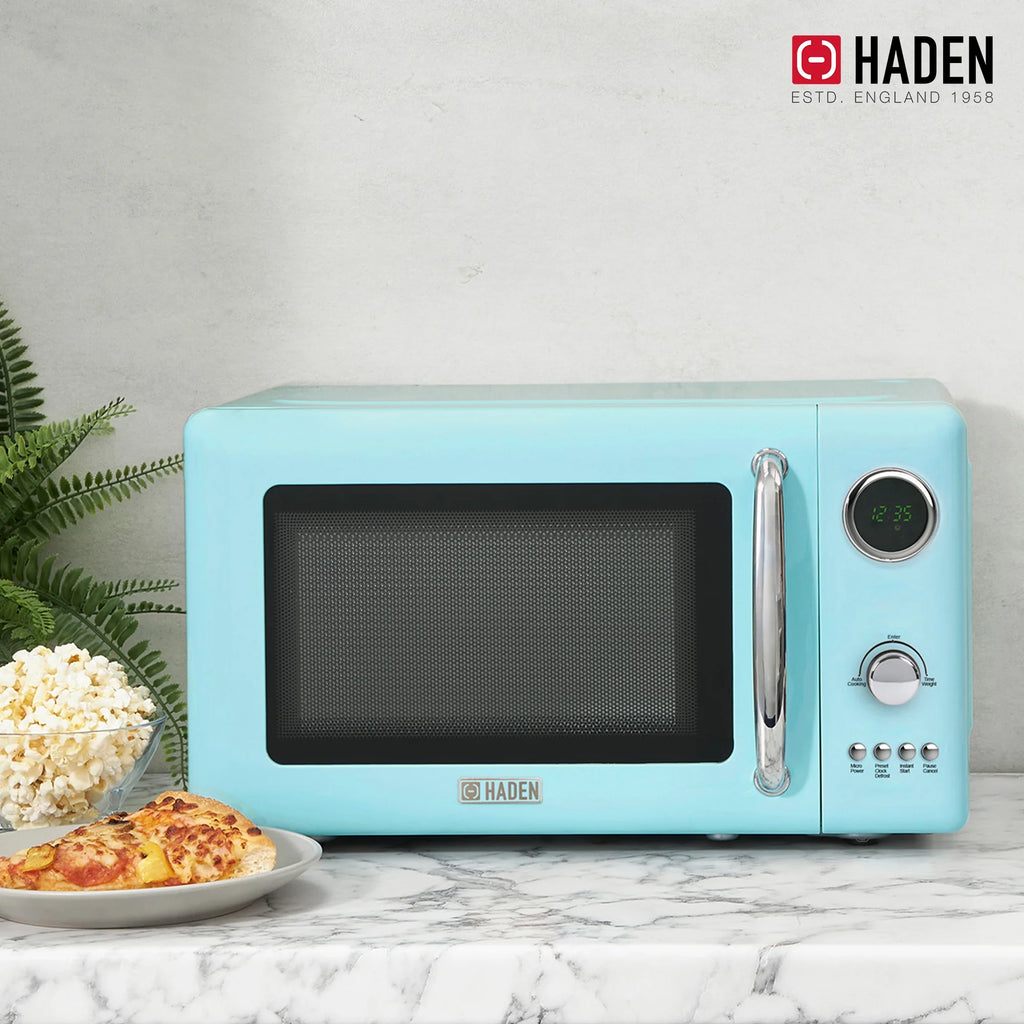 Haden 700W 0.7 Cubic Foot Microwave Oven w/ Digital Controls, Turquoise
