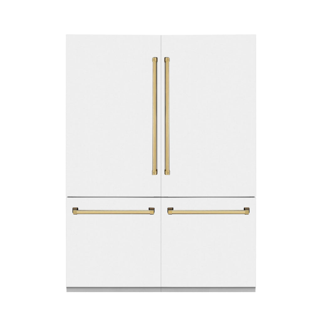 ZLINE Autograph Edition Refrigerator, White Matte & Gold