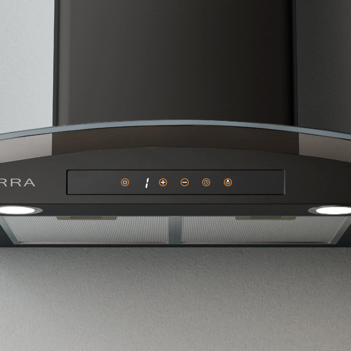 CIARRA Wall Mount Range Hood 30 inch with Tempered Glass 450 CFM Kitchen Vent Hood Ductless Ducted Convertible CAS50275