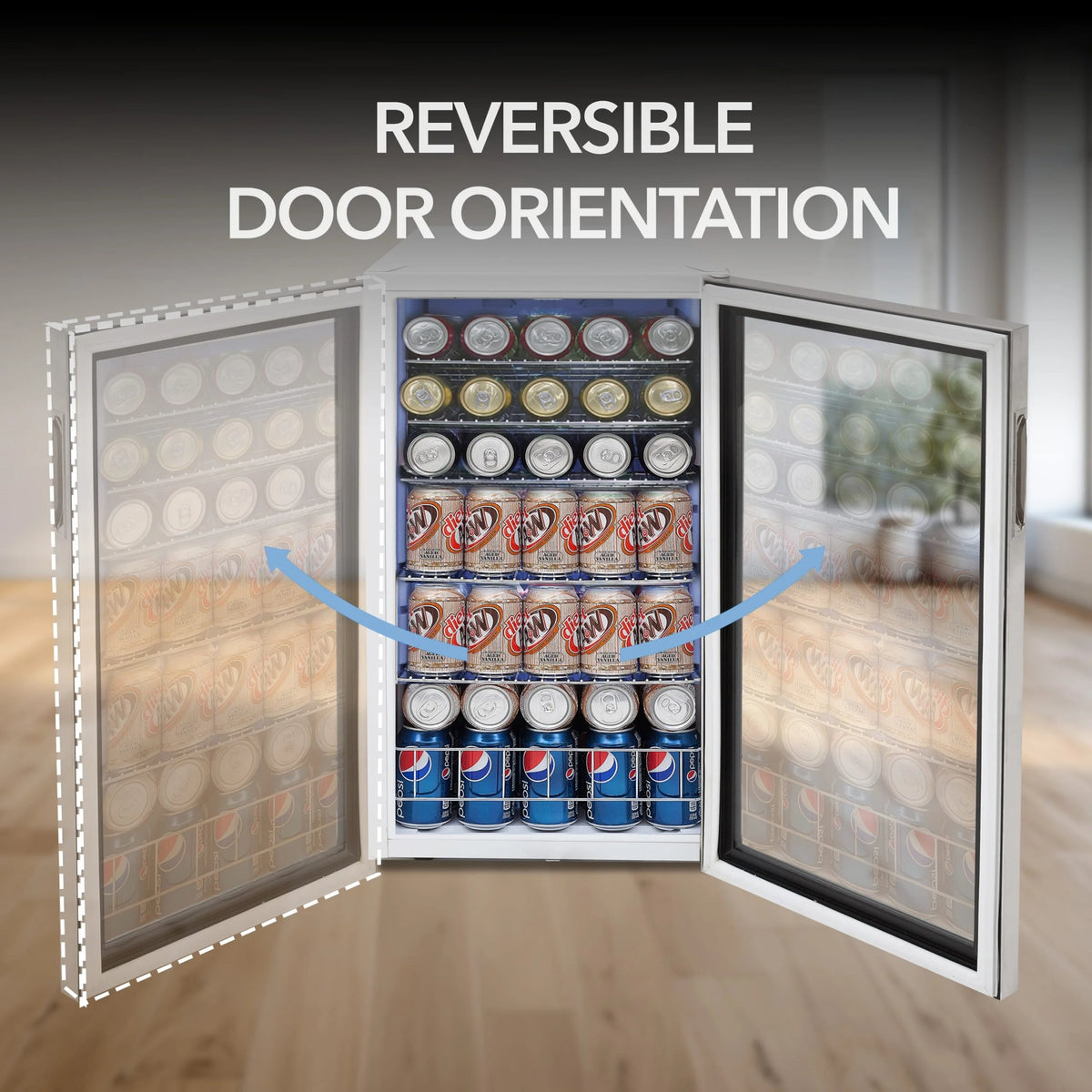 Whynter 24'' Beverage Refrigerator Cooler, 140 Cans Beverage Fridge, Built in or Freestanding Beverage Center with Stainless Steel Door