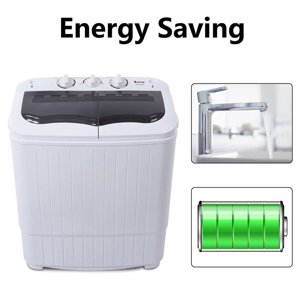 Washing Machine, 14.3 lbs Twin Tub Washer Machine and Dryer Gray