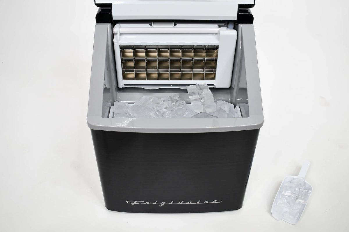 Frigidaire 40lbs. Countertop Clear Square Ice Maker - Stainless Steel