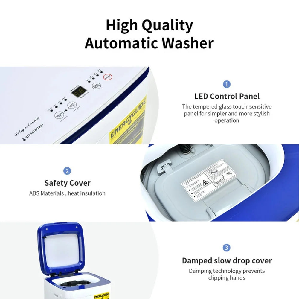 Demifill 7.7 lbs Compact Full Automatic Washing Machine with 24-Hour Delay Function, Full Automatic Laundry Washer with Heating Function Pump, Washing Machine for Indoor, Blue