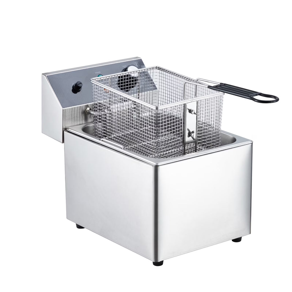 Electric Deep Fryer,Tank Stainless Steel Deep Fryer, Temperature Control, Countertop Fryer for Home Kitchen and Restaurant, 110V