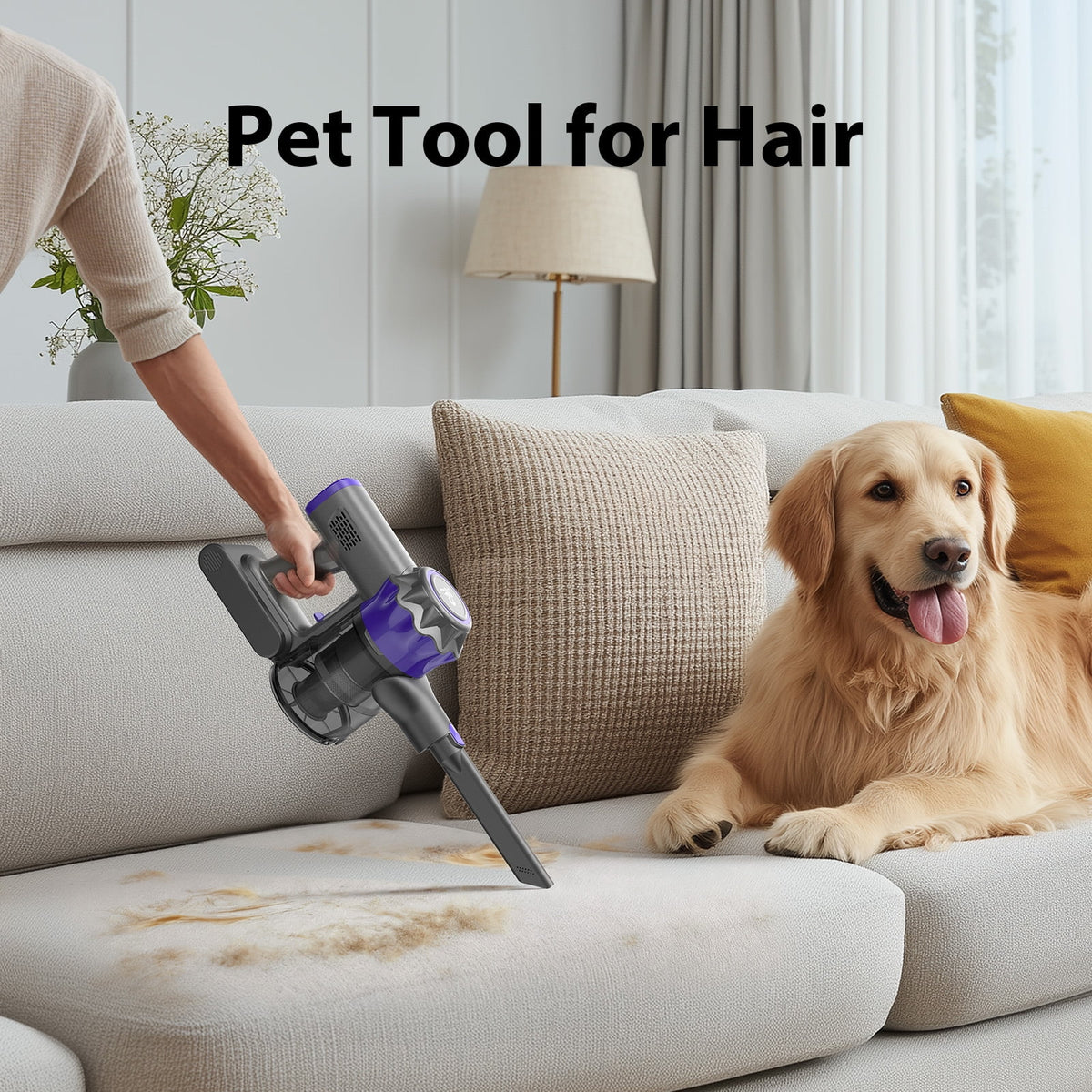 Lazyswan Cordless Vacuum 23000Pa 40min Runtime Lightweight Stick Vacuum for Carpet, Hardwood, Pet Hair - HEPA, Wall Mount Included
