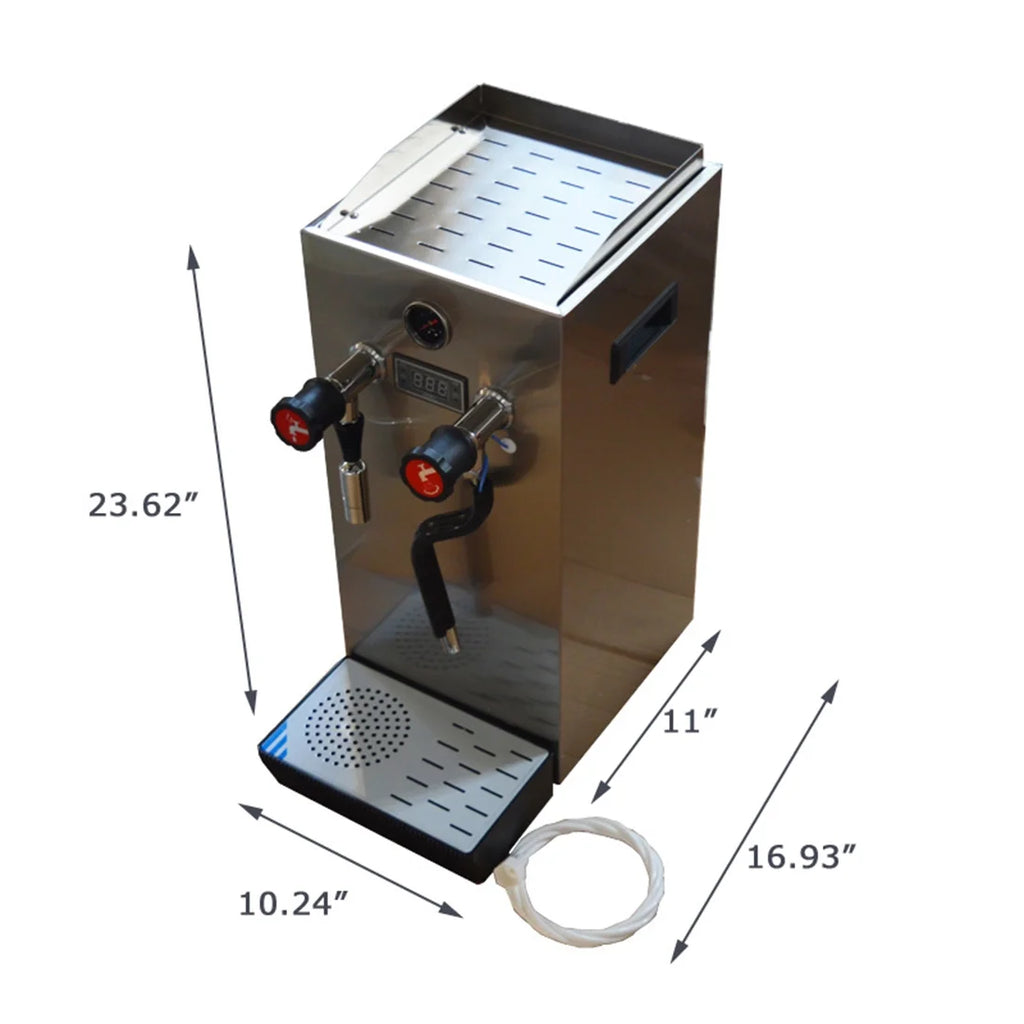 INTBUYING 220V Milk Frother Steam Boiling Water Frothing Machine for Coffee Tea 12L Silver