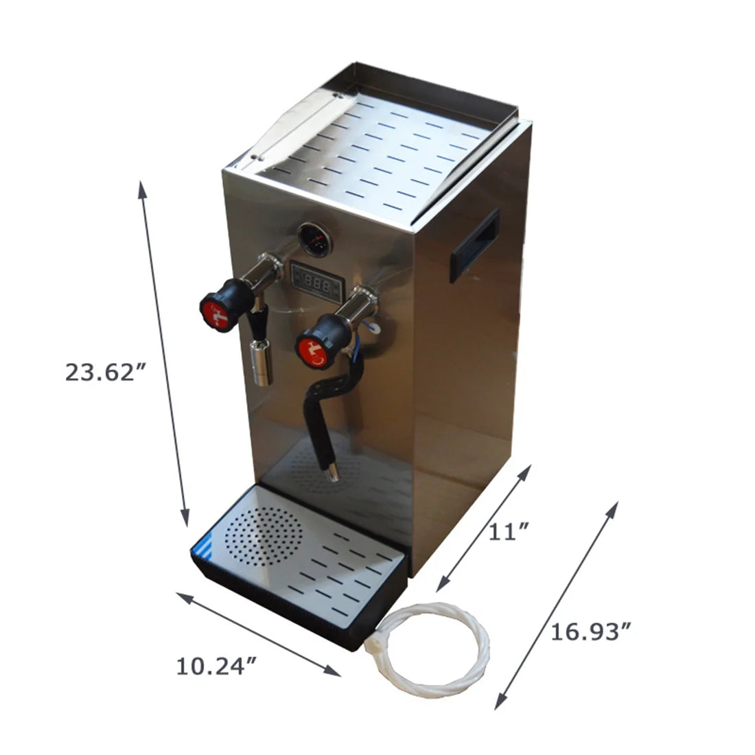 INTBUYING 220V Milk Frother Steam Boiling Water Frothing Machine for Coffee Tea 12L Silver