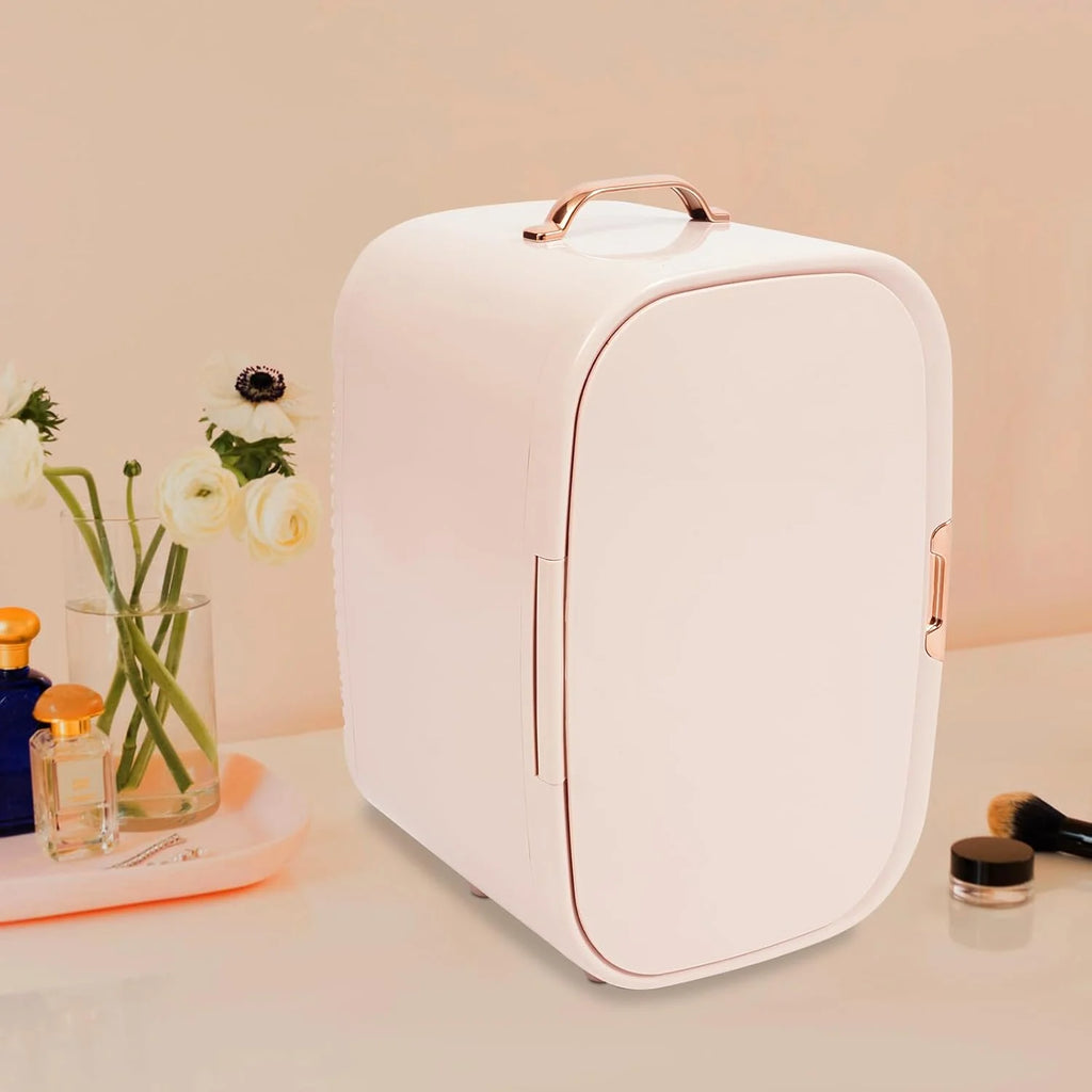 12L Skincare Fridge Pink Mini Beauty Fridge Cooler & Warmer Portable Personal Refrigerator for Cosmetic Storage Compact Fridge for Bedroom, Office, Dorm and Car