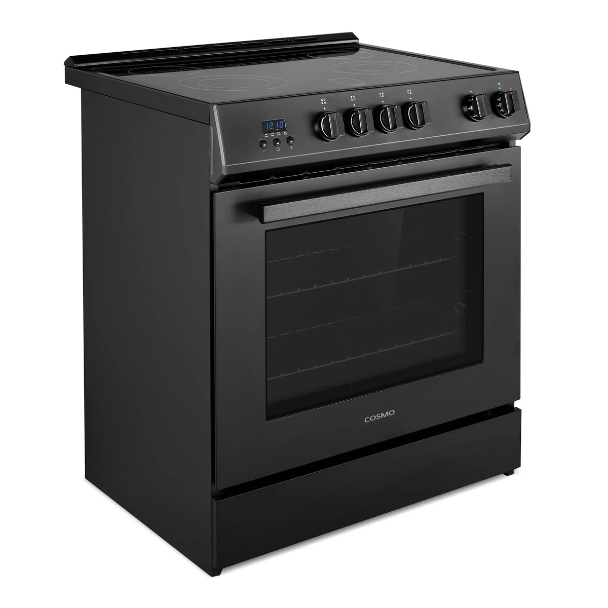 Cosmo 30 in. Stellar Collection 5.0 cu. ft. Electric Range, 4 Burners, Convection Oven in Matte Black
