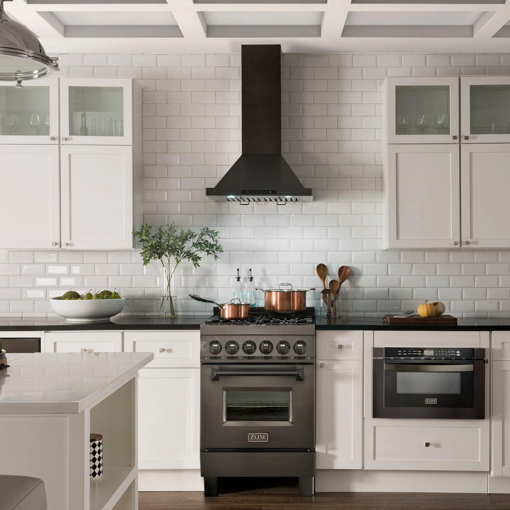 ZLINE 36 in. Wall Mount Range Hood in Black Stainless Steel (BSKBN-36)