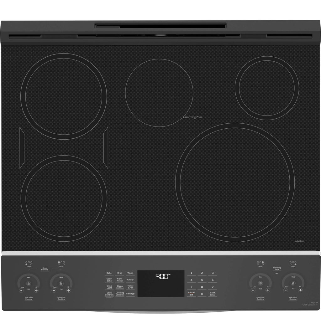 GE Profile 30 in 5.3 cu ft Slide-In Electric Induction Range in Stainless Steel
