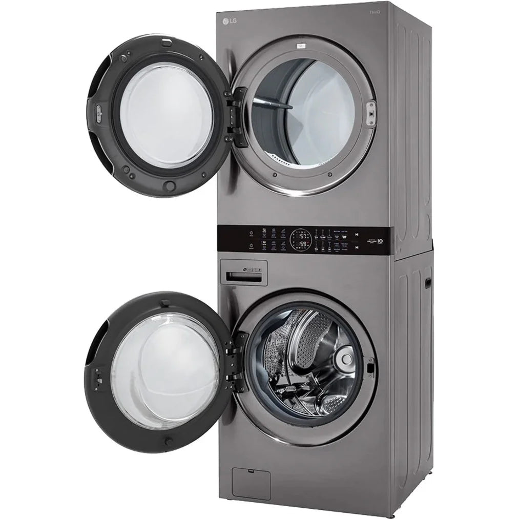 LG WKE100HVA 4.5/7.4 Cu. Ft. Smart Front Load WashTower - Graphite Steel