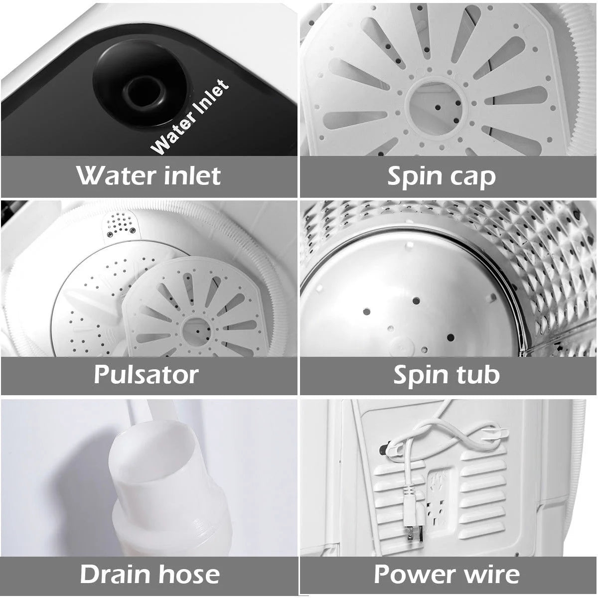 Gymax Compact Mini Twin Tub 8lbs Washing Machine Washer Spinner