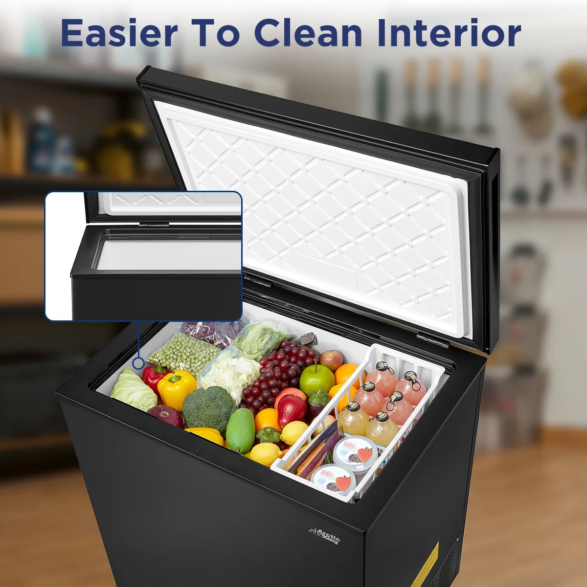 Arctic King 7.0 Cu ft Chest Freezer, Convertible, Black