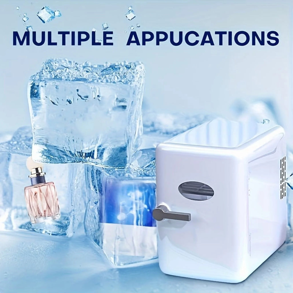 4L Mini Compact Refrigerator - Portable 6-Can Cooler and Warmer for Skincare, Beverages, Home, Office, and Car Use - Perfect Gift Idea with Versatile Temperature Control and Space-Saving Design