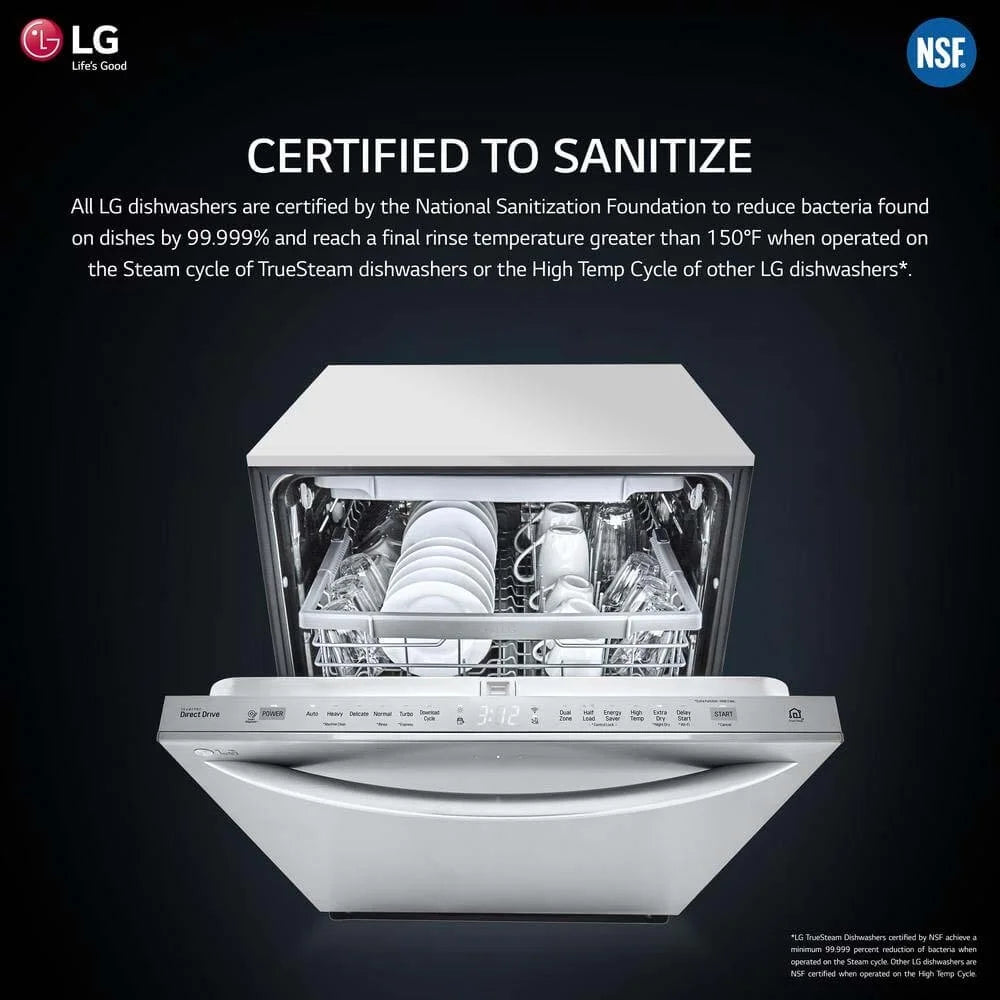LG LDP6810SS 44 dBA Top Control Smart Dishwasher with QuadWash