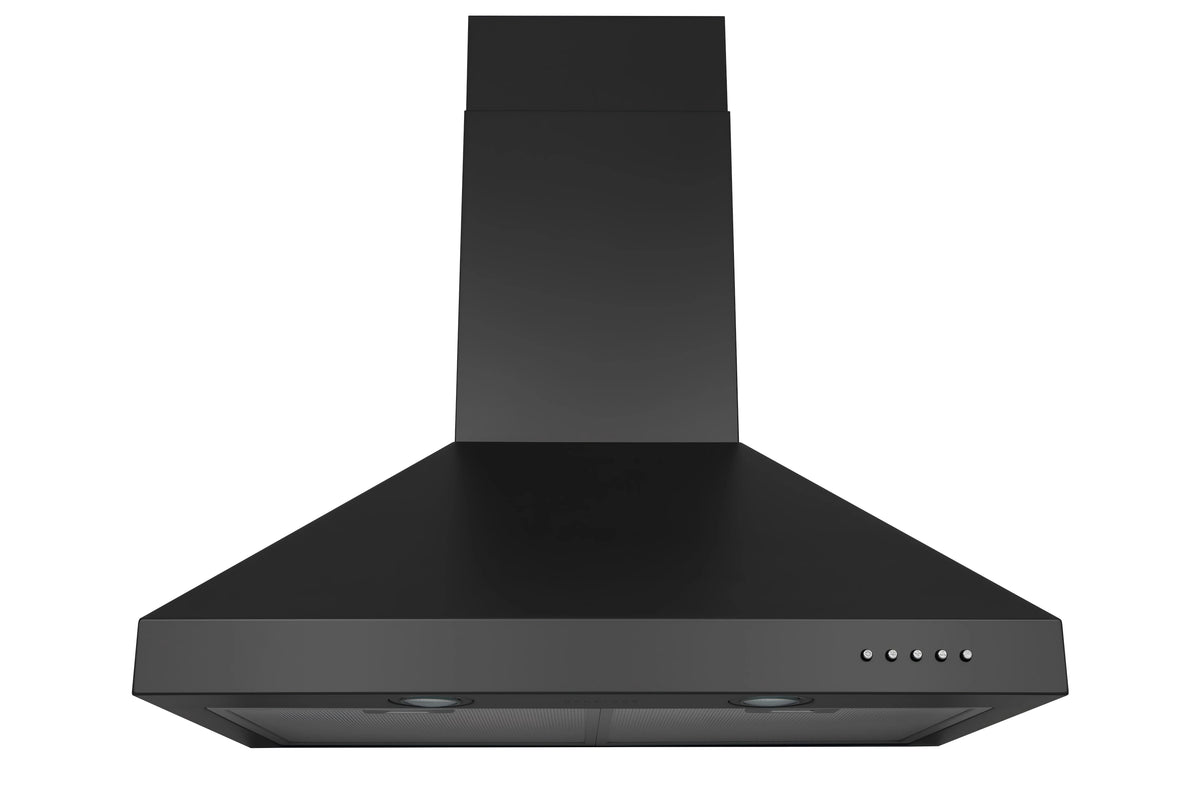 Hauslane Chef Series Base Model WM-530 30" Convertible Wall Mount Chimney Range Hood 120V in Matte Black