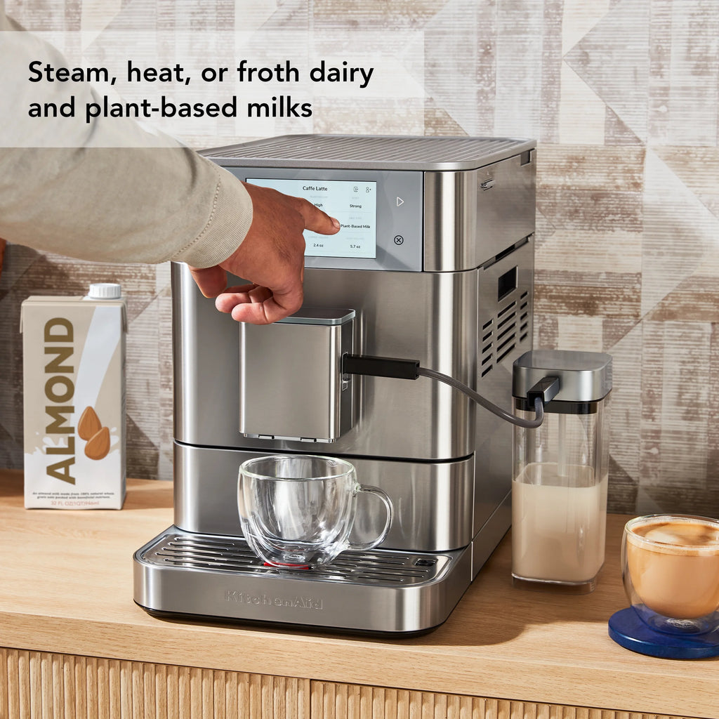 KitchenAid Fully Automatic Espresso Machine KF8 with Milk Attachment & Plant Based Milk Options, KES8558SX, Stainless Steel