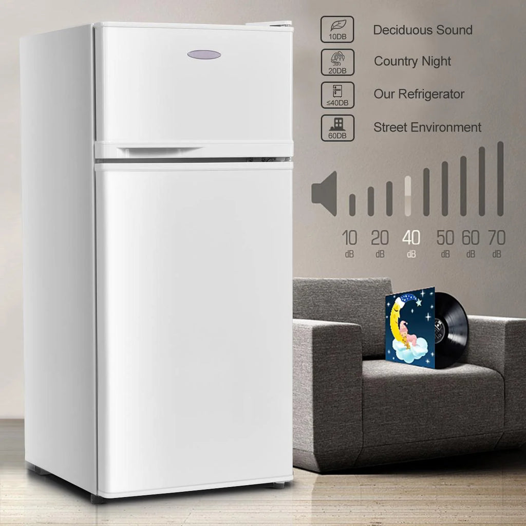 Giantex Compact Refrigerator, 3.4 cu. ft. Mini Cooler Fridge, Freestanding Fridge w/Adjustable Thermostat, Black
