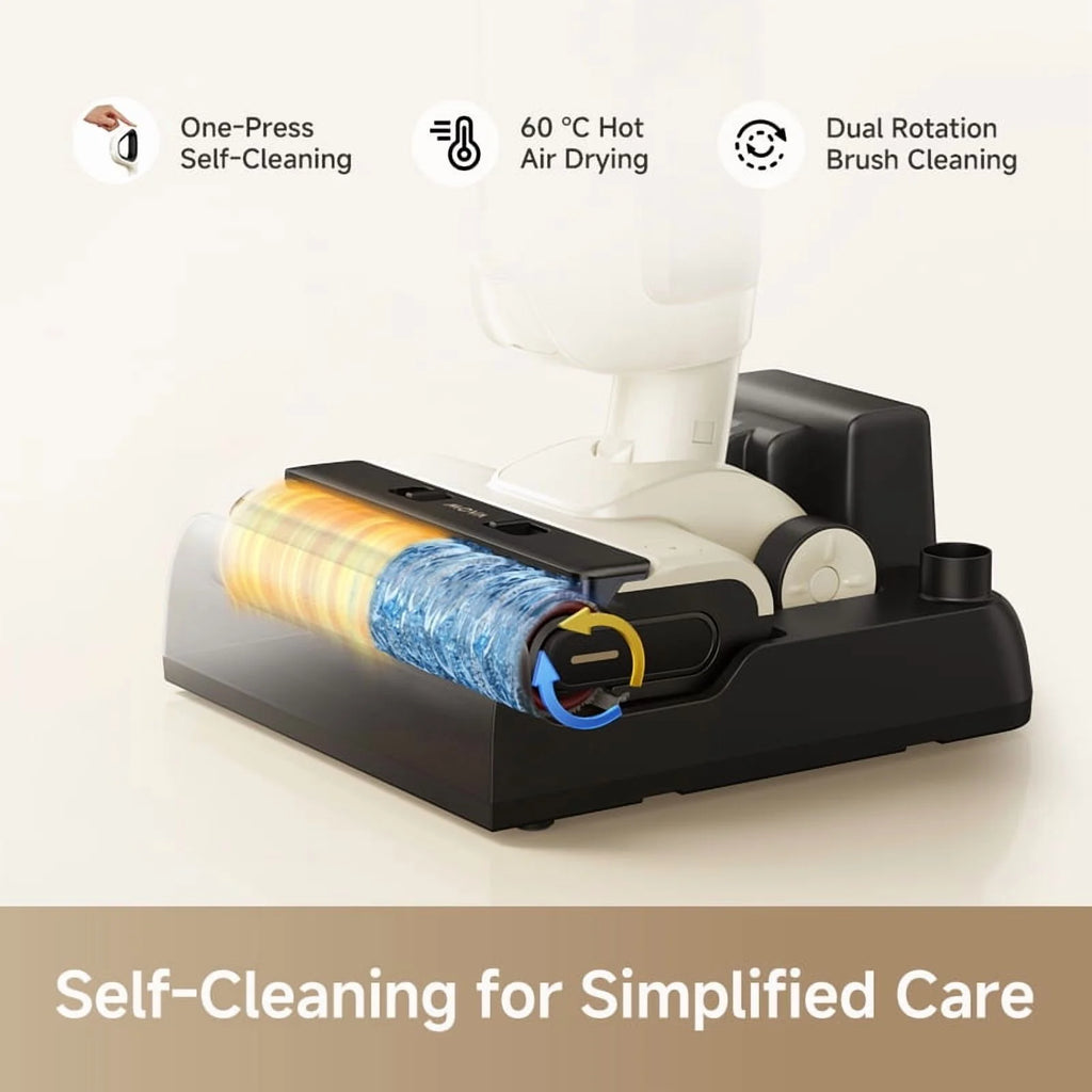 MOVA K30SE Wet Dry Vacuum,180��Flat Reach Floor Mop,Self Dual-Edge Cleaning,18000 Pa Suction