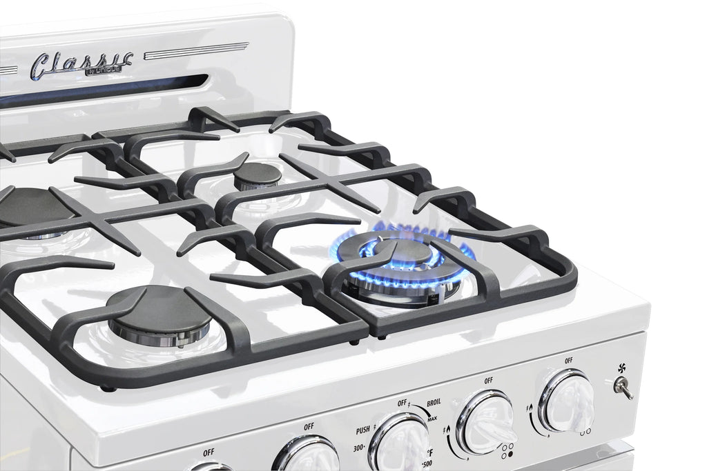 Unique Classic Retro 24" 2.9 cu/ft Freestanding Gas Range with Convection Oven and Sealed Burners