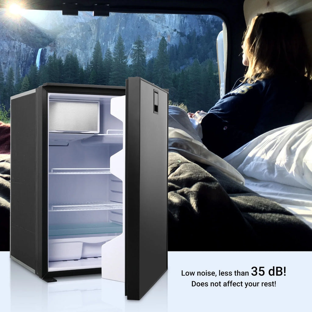 Smad 4.5 Cu ft/130L DC 12/24V RV Refrigerator with Freezer Compact Portable Fridge