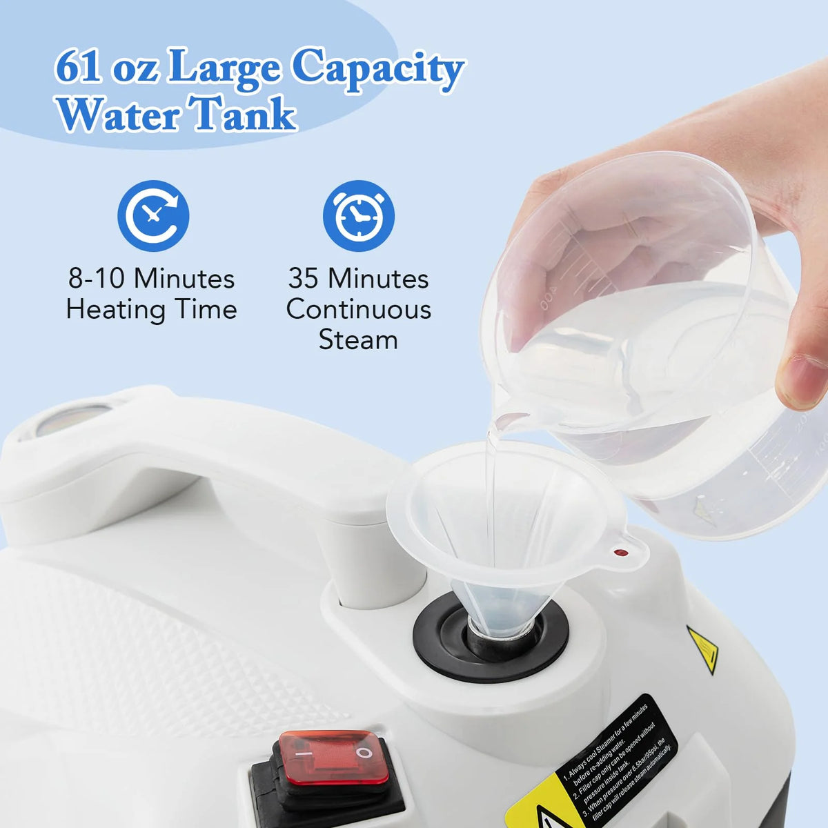 Multipurpose Steam Cleaner 1800W Portable Household Steamer with 61 oz Tank