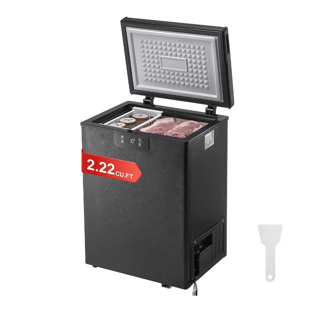 Choco Moon Large Capacity 14.5 Cu.ft Chest Freezer, 345L Storage, 4 Slide-Out Baskets, Lockable Lid, 8 Temp Control Levels, Energy-Efficient LED Lights, 6 Swivel Casters for Easy Mobility