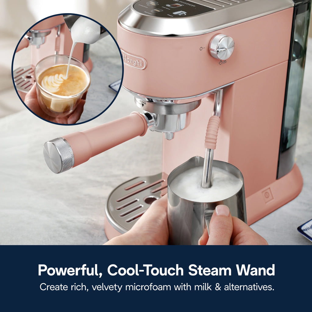 De’Longhi Dedica Duo Espresso Machine, Compact Size with Built in Frother for Latte Art, Brew Espresso, Cold Brew, Lattes & More, Stainless Steel
