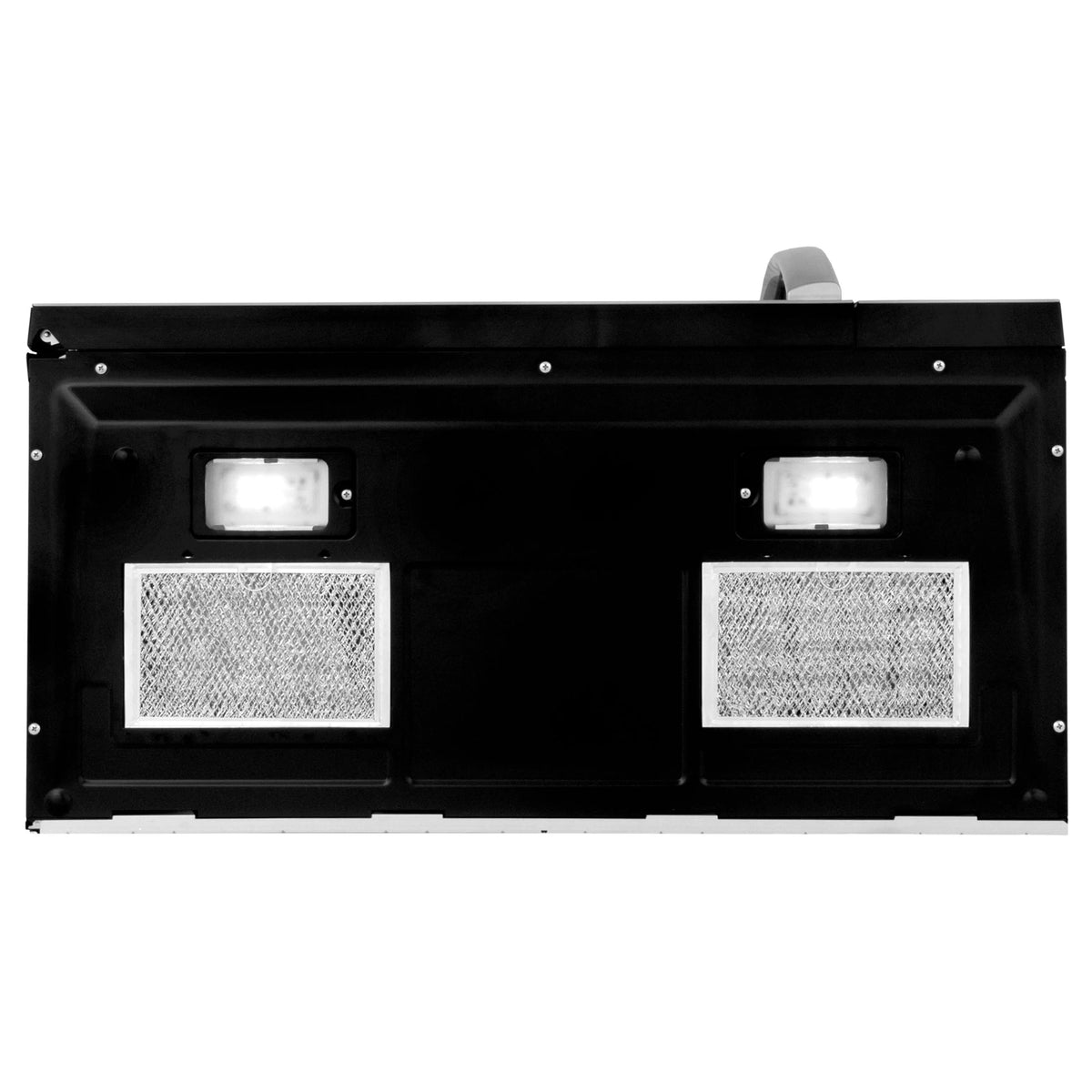 ZLINE 30" 1.5 cu. ft. Over the Range Microwave in Black Stainless Steel with Modern Handle and Set of 2 Charcoal Filters (MMWO-OTRCF-30-BS)