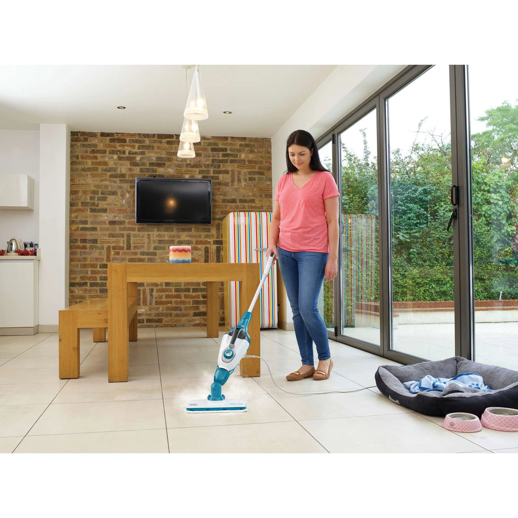 BLACK+DECKER Steam-Mop & Portable Steamer, 5-in-1, Corded, Convertible to Handheld, HSMC1321