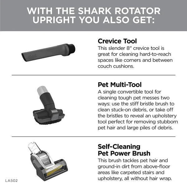 Shark LA502 Rotator Lift-Away ADV DuoClean Engage Upright Vacuum with Self-Cleaning Brushroll