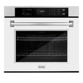 ZLINE 30 in. Professional Convection Single Wall Oven with Air Fry and Self Clean in Stainless Steel with White Matte Door (WAS-WM-30)