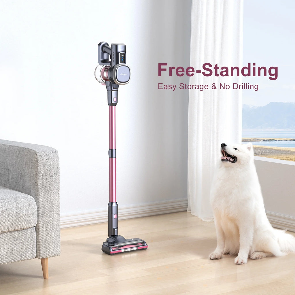 Lubluelu Free-Standing Vacuum Cleaner 25KPa,Powerful Lightweight Cordless 6 in 1 Stick Vacuum Cleaner for Carpet Floor Pet Hair Home