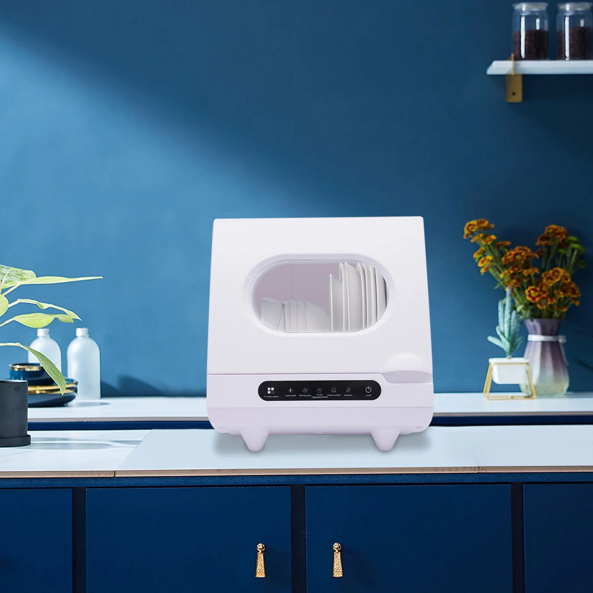 Miumaeov Compact Mini Dishwasher with Full Panel Control, 50 dB