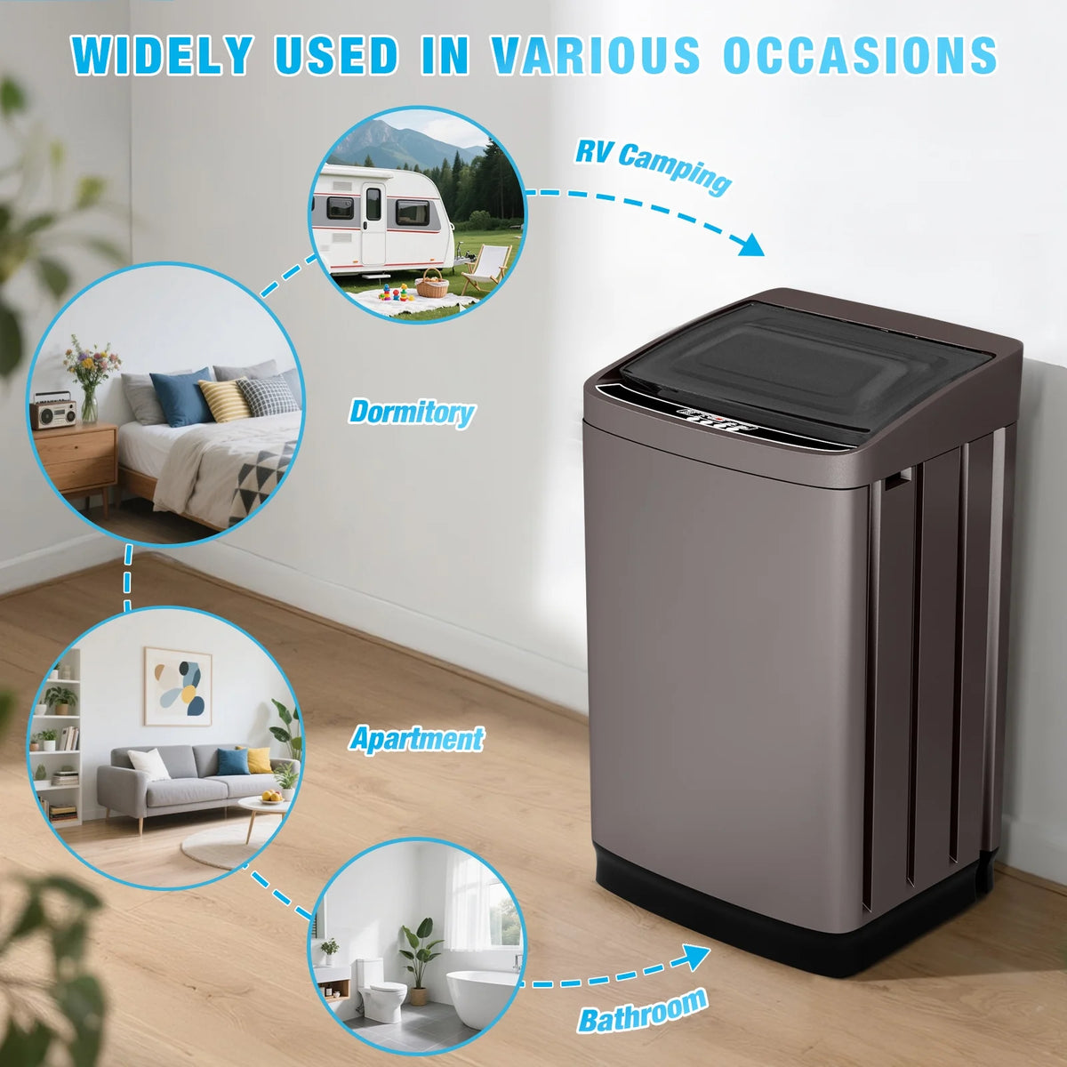 TABU Washer and Dryer Set, 19LBS Fully Automatic Washing Machine & 8.8LBS Clothes Dryer (White&White)