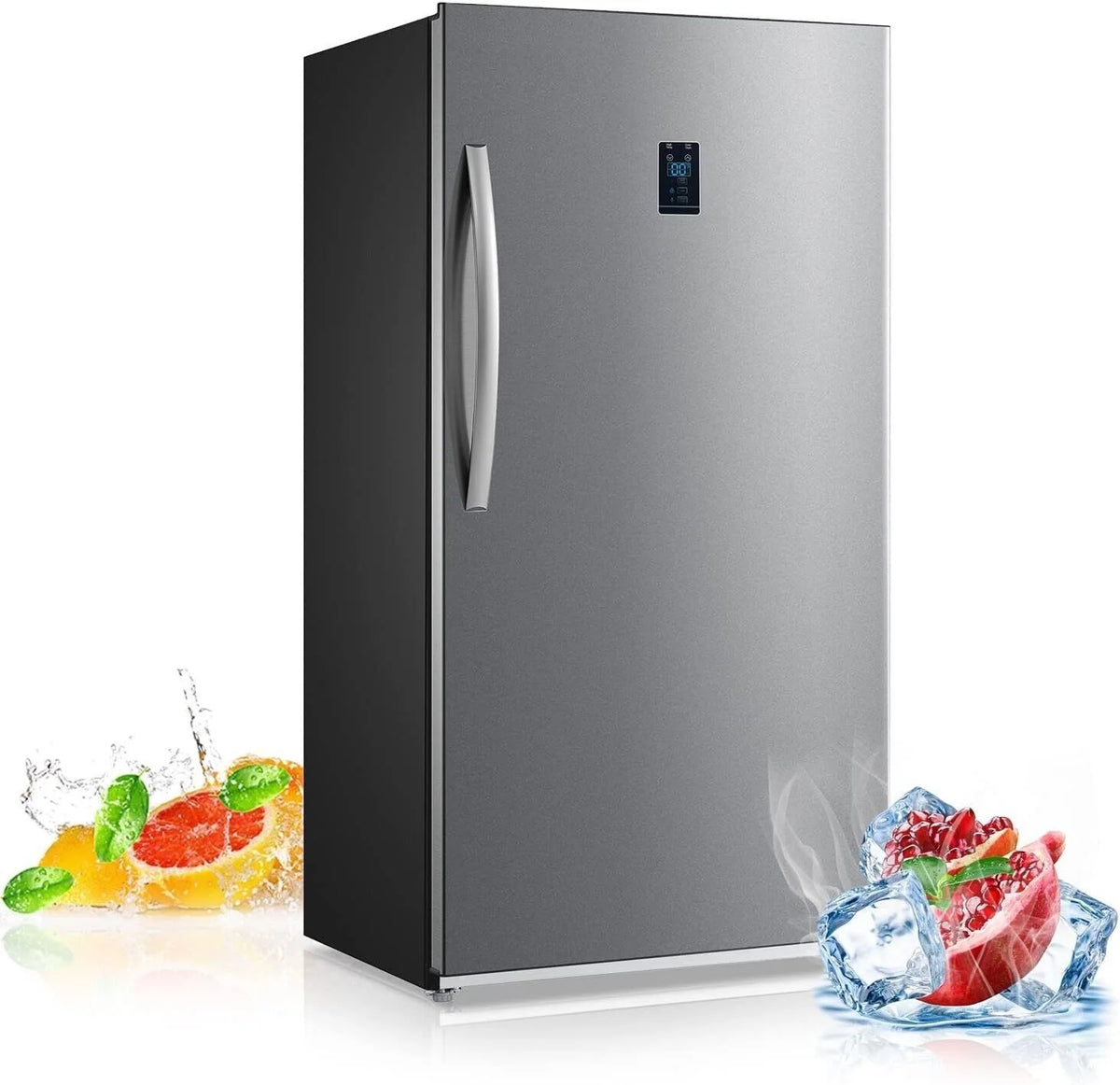 Smad 17 Cu ft Upright Freezer Large Capacity Fridge Refrigerator Frost Free Home Stainless Steel
