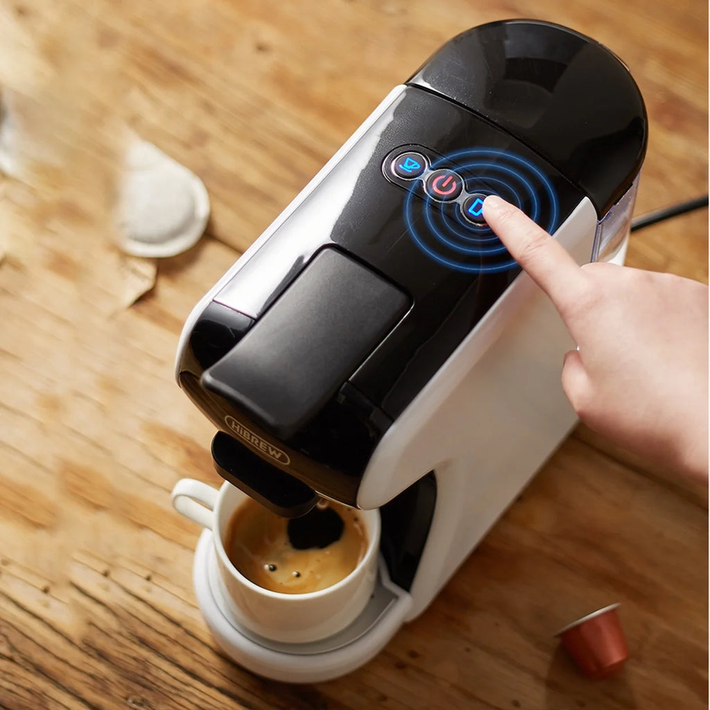 HiBREW H1A 4-in-1 Capsule Coffee Machine - 19Bar Espresso Maker for Hot/Cold Brews Black