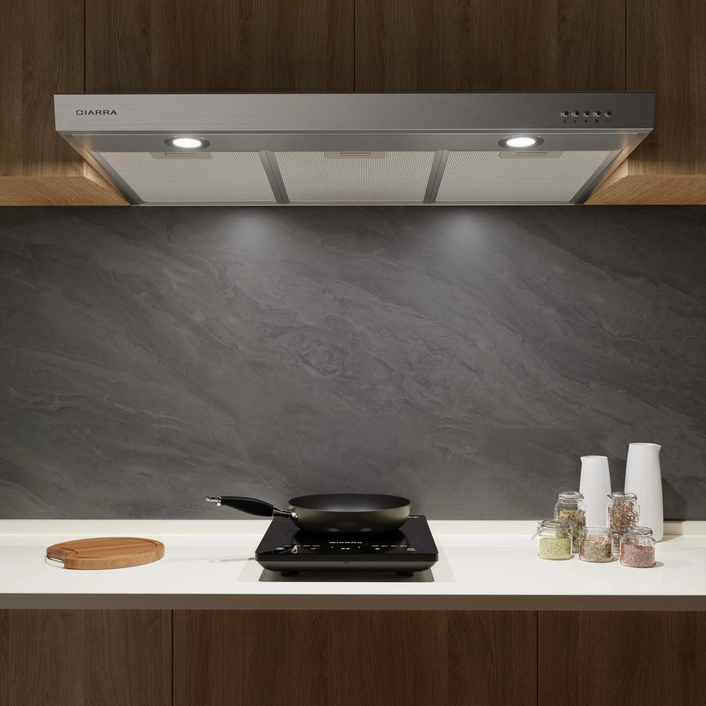 CIARRA Range Hood 30 inch Under Cabinet Ductless Ducted Convertible Slim Stove Vent Hood CAS90575