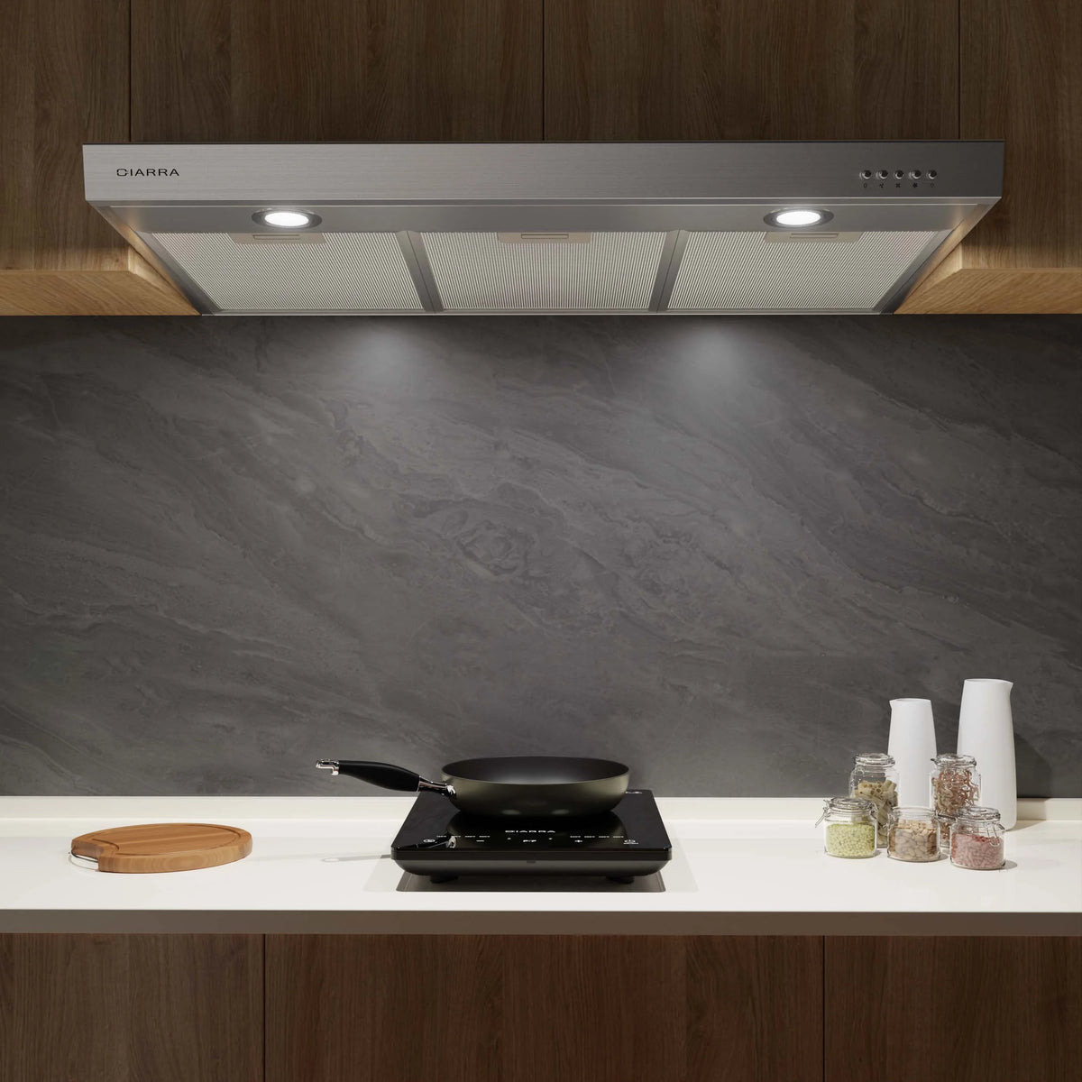 CIARRA Range Hood 30 inch Under Cabinet Ductless Ducted Convertible Slim Stove Vent Hood CAS90575