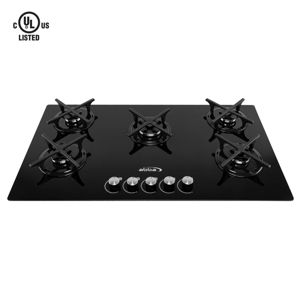 Gas On Glass Cooktop with Sealed Burners, Tempered Glass Table with 1 Ultra Fast Burner, Easy to Clean, 36 in , Abba Appliances