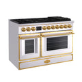 Akicon 48 Inch Freestanding Gas Range with 8 Sealed Burners Cooktop, 6.7 Cu.Ft. Dual Zone Capacity, Natural Gas/LP Convertible-BSGBGGA1