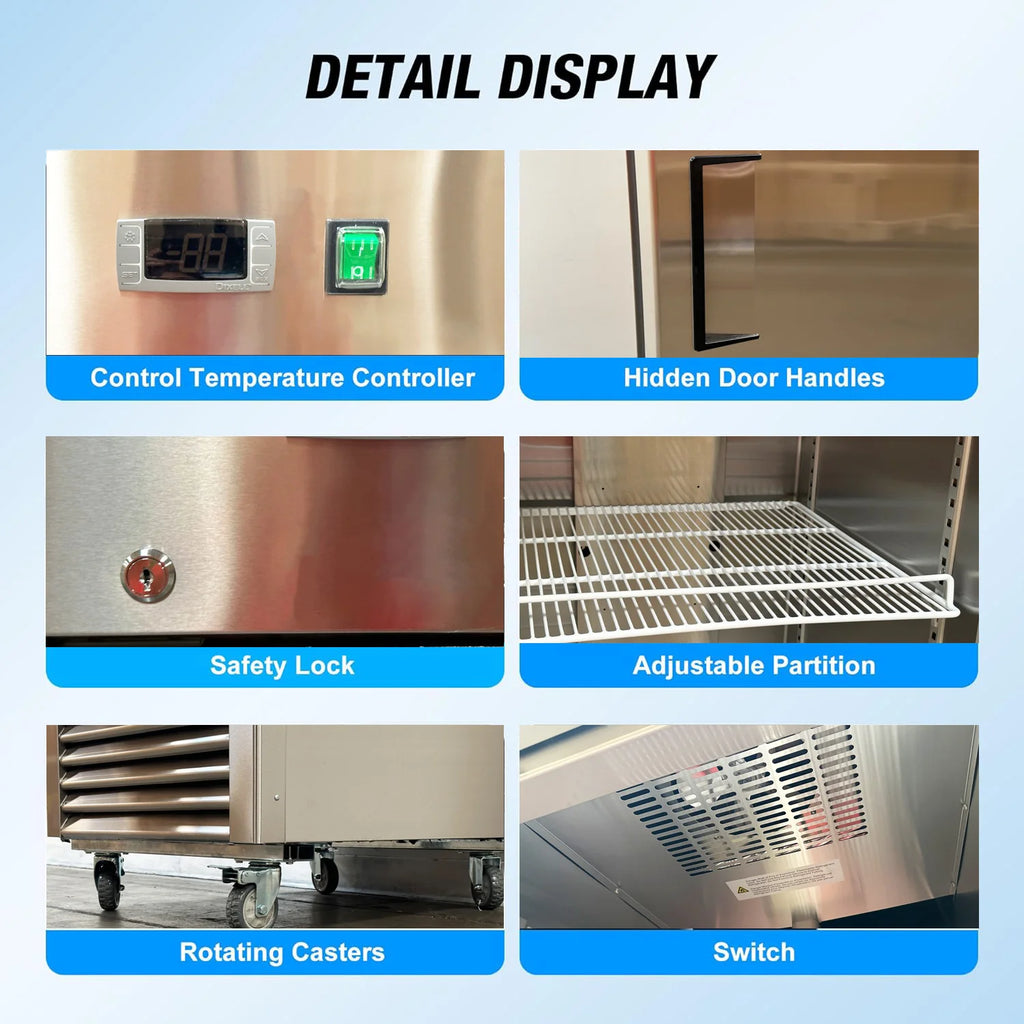 20 cu.ft Reach-In Commercial Upright Freezer, Stainless Steel, Cooler Depot.