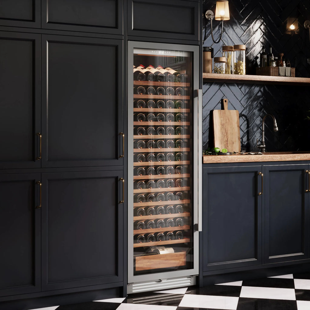 Ca'Lefort 24 inch 166-Bottle Wine Cooler Refrigerator???Freestanding/Built-In??? Dual Zone 3-Color LED Lighting ??? for Home, Bar & Office