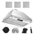 30 inch Built-in/Insert Range Hood, 900 CFM Ducted/Ductless Insert Range Hood with Charcoal Filter