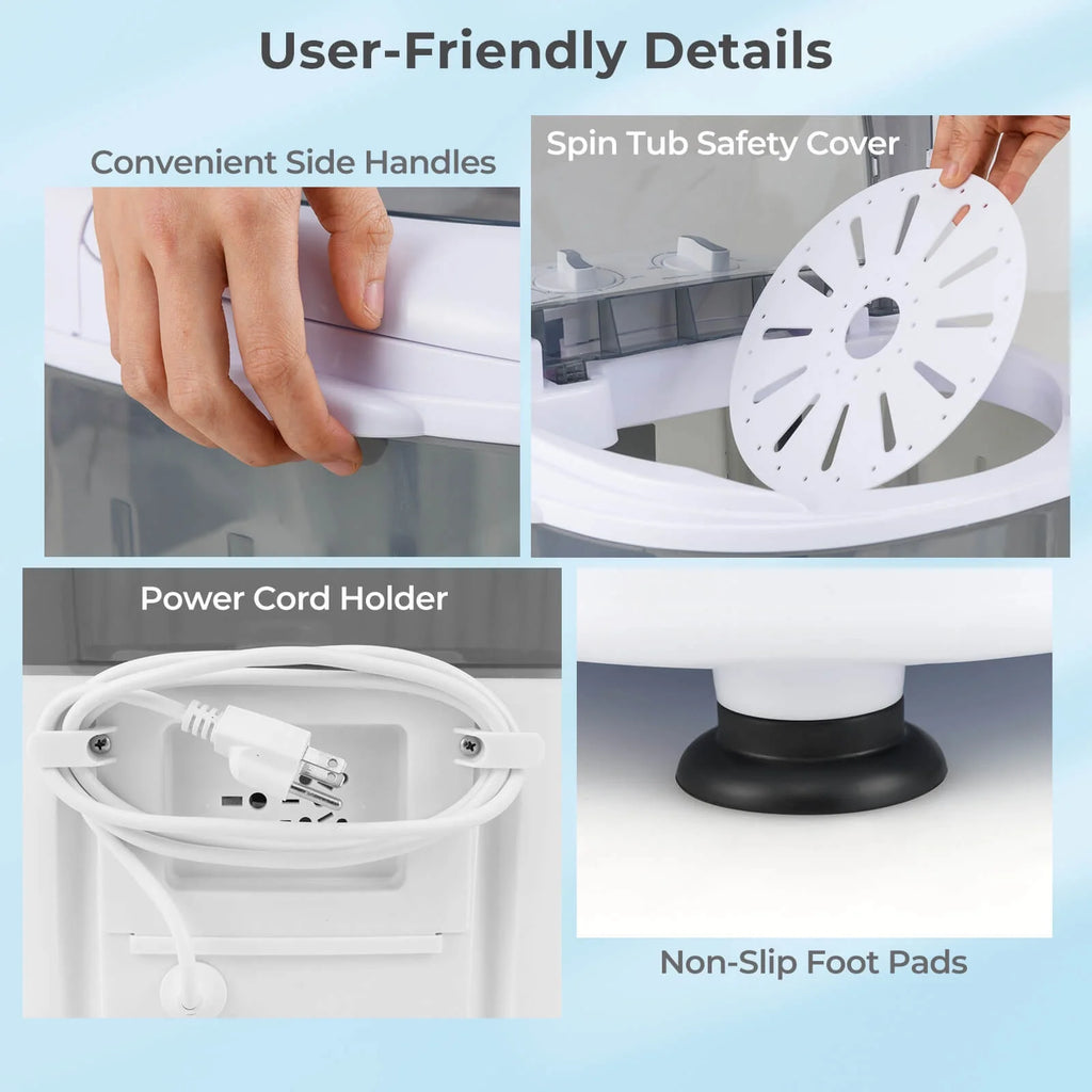 Costway Portable Washing Machine 5.5 lbs Mini Top Load Washer with Removable Spin-Dry Tub Blue