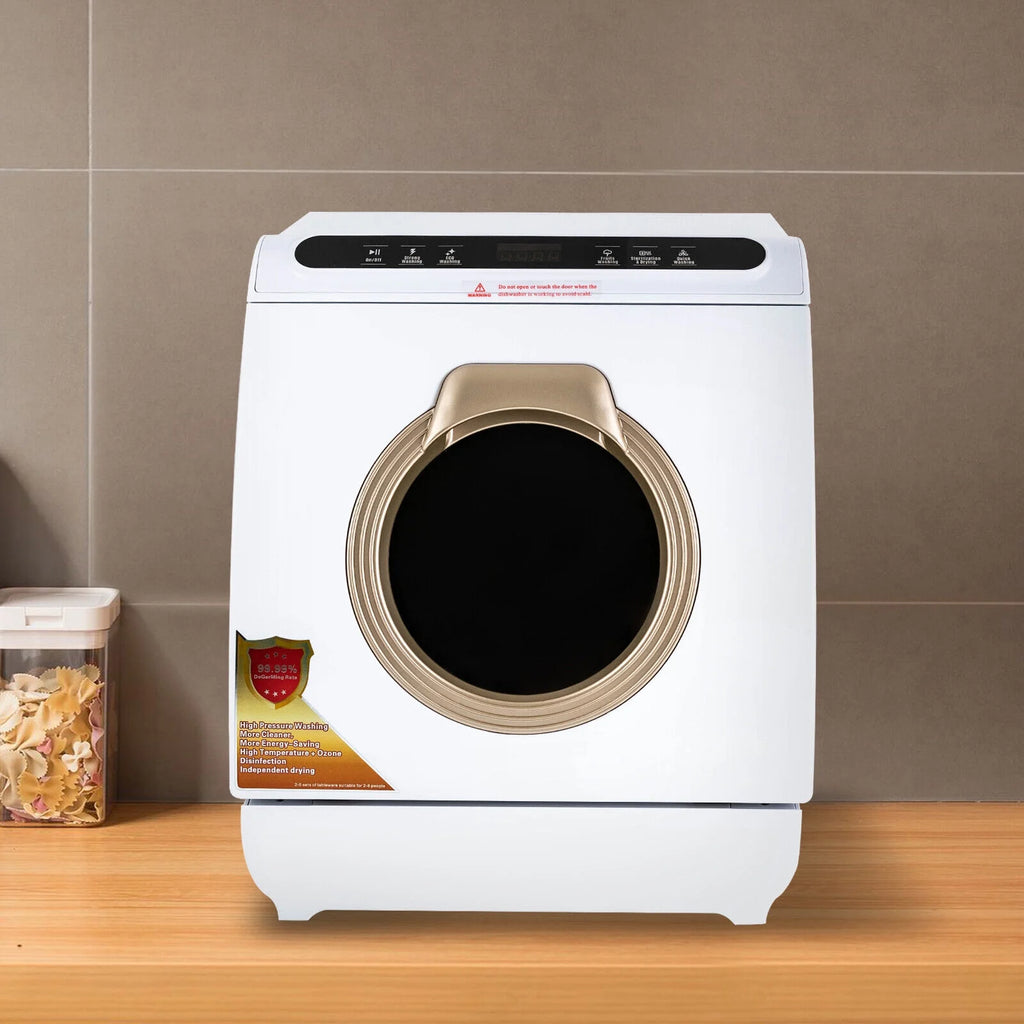 SHZICMY Portable Countertop Dishwasher Air Drying 5 Programs w/ 7L Water Tank Deep Cleaning