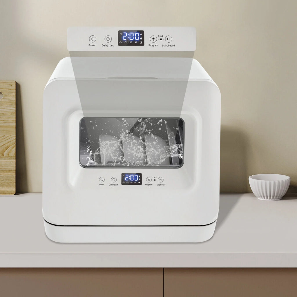 SHZICMY Portable Compact Countertop Mini Dishwasher with Water Tank Leak-Proof Air Dry