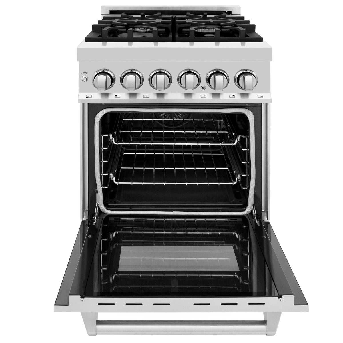 ZLINE 24 In. 2.8 Cu. Ft. Professional Dual Fuel Range In Stainless Steel With Brass Burners (RA-BR-24)